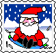 Briefmarke mit Weihnachtsmann
